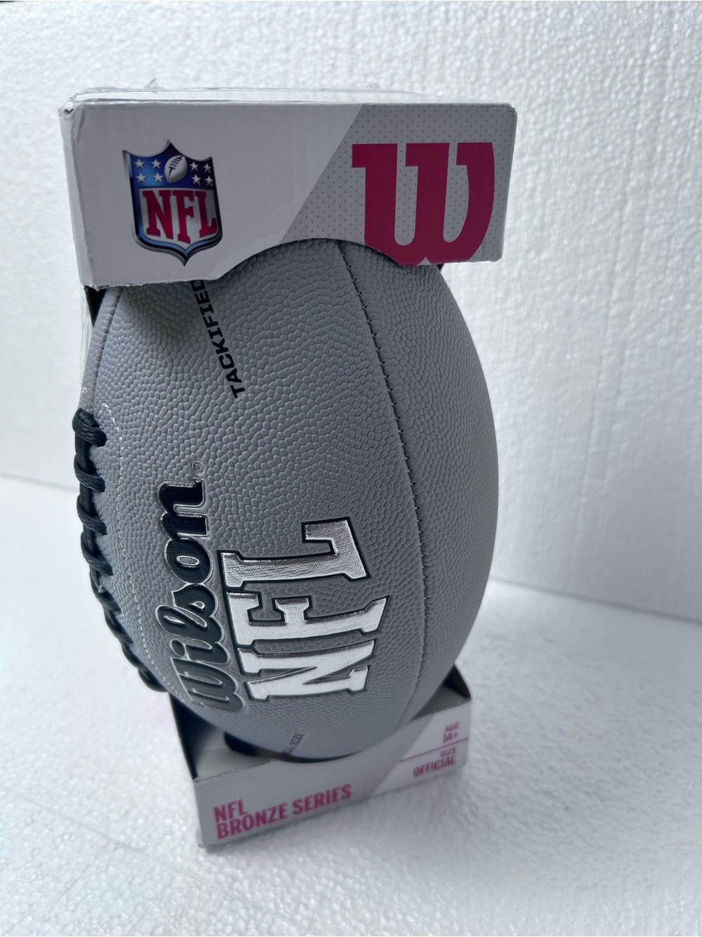 Wilson Gray NFL Practice Football with Black Laces - Picture 2 of 6